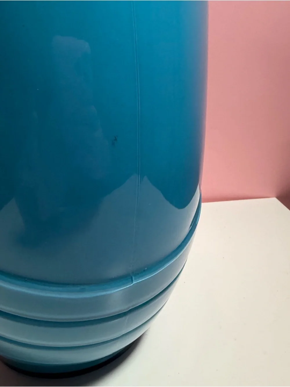 Vintage 80s retro art deco large vibrant blue vase - Picture 7 of 8